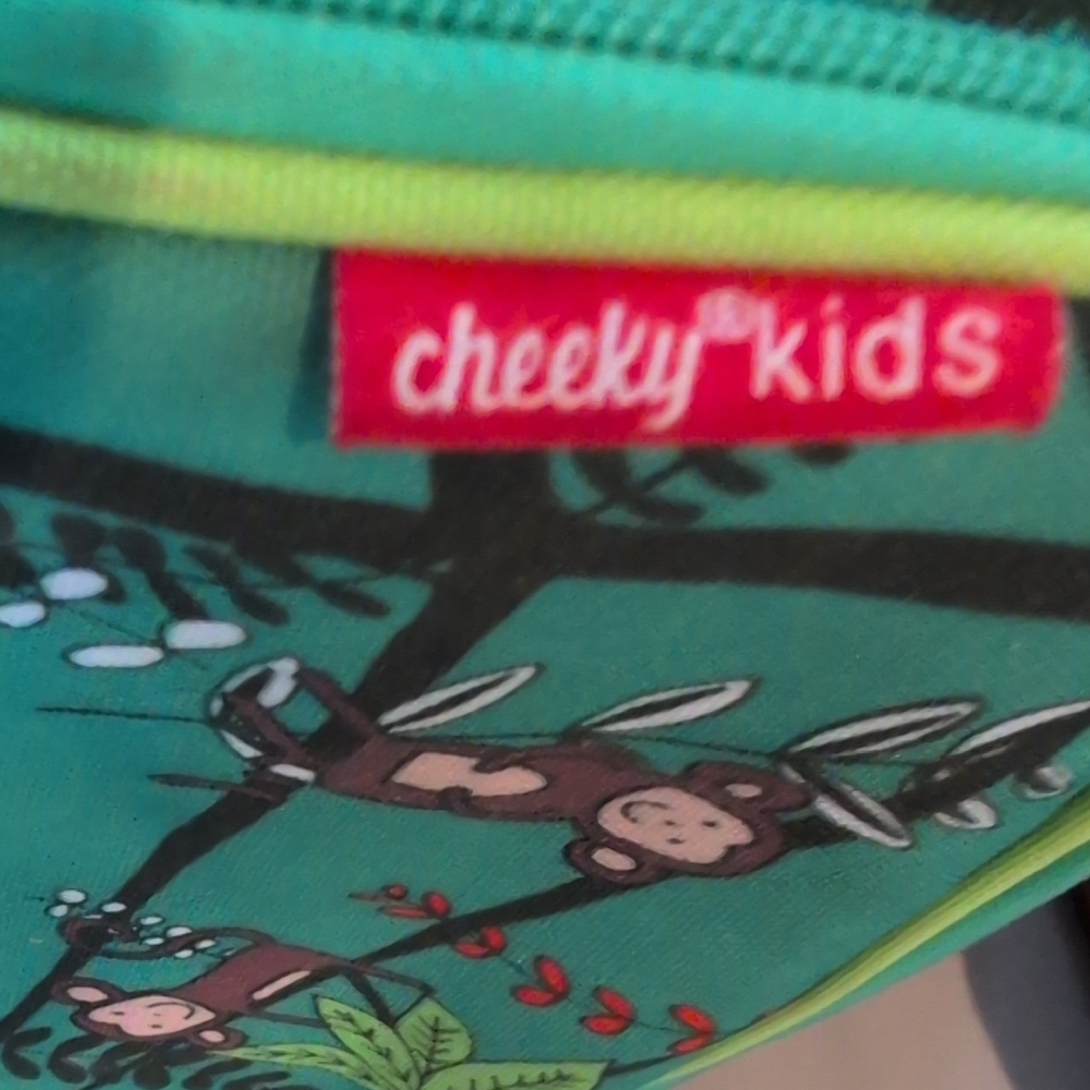 Cheeky kids Green Monkey Print Lunch Box - Picture 2 of 7